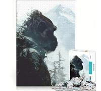 Puzzle per adulti da 1000 pezzi Gorilla Double Exposure, gioco educativo, difficile, compleanno e Natale 38x26cm