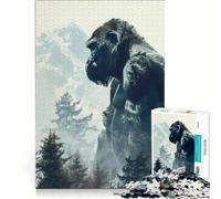 Puzzle per adulti da 1000 pezzi Gorilla Double Exposure, gioco rilassante, antistress intellettuale, regalo di compleanno, regalo di viaggio 38x52cm