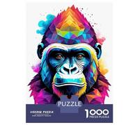 Puzzle Per Adulti Da 1000 Pezzi Gorilla Geometric Art Puzzle Giochi Rilassanti Decorazione Perfetta Regali Unici Per Compleanno E Natale 52x38cm/1000pcs