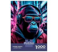 Puzzle Per Adulti Da 1000 Pezzi Gorilla Music Neon Puzzle Per Adolescenti Giochi Divertenti Vacanza A Casa Ammazzare Il Tempo È Ideale Come Regalo 38x26cm/1000pcs