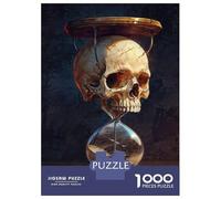 Puzzle Per Adulti Da 1000 Pezzi Gothic Skull in Sand Timer Puzzle Per Adulti Gioco Pratico Migliora La Memoria Attività Divertenti A Casa 52x38cm/1000pcs