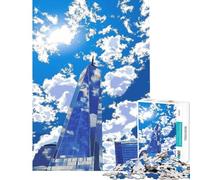 Puzzle per adulti da 1000 pezzi: Grattacielo di New York sotto un cielo blu Gioco interattivo per adulti decorazione perfetta compleanno e Natale (dimensioni 50x75cm)
