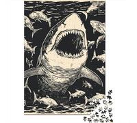 Puzzle Per Adulti Da 1000 Pezzi Great White Shark Art Print-1 Puzzle Giochi Rilassanti Difficile Impegnativo Da Completare 70x50cm/1000pcs