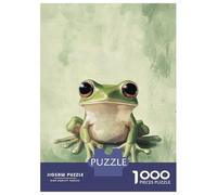Puzzle Per Adulti Da 1000 Pezzi Green Frog Artwork Puzzle Per Adolescenti Gioco Pratico Decorazione Per La Casa Regali Di Natale E Compleanno 38x26cm/1000pcs