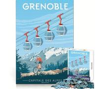 Puzzle per adulti da 1000 pezzi Grenoble,capitale delle Alpi Taglio netto Gioco per la mente Esercizio per il tempo libero Decorazione natalizia per la casa (50x75cm)