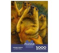 Puzzle Per Adulti Da 1000 Pezzi Group of Prairie Dogs with Human Hand Puzzle Giochi Rilassanti Difficile Impegnativo Da Completare 52x38cm/1000pcs