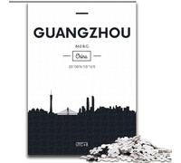 Puzzle per adulti da 1000 pezzi, Guangzhou, Cina, giocattoli, giochi educativi, antistress, migliora l'amore tra coppie, 26x38cm