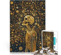 Puzzle per adulti da 1000 pezzi Guardando oltre l'arte del teschio Fatto di carta,da 14 anni in su Antistress Sfida difficile perché è ideale come regalo per tutta la famiglia。misurare:26x38cm