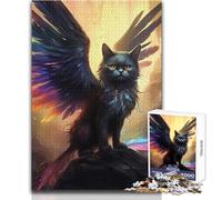 Puzzle per adulti da 1000 pezzi, guardiano del gatto diavolo, passatempo pacifico e appagante, perfetto incastro, taglio di precisione, dimensioni del giocattolo: 38x26cm