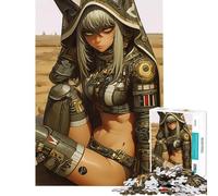 Puzzle per adulti da 1000 pezzi guerriera del deserto cyberpunk ragazza anime gioco educativo per tutta la famiglia adatto a partire dai 14 anni (50x75cm)