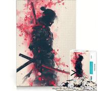 Puzzle per adulti da 1000 pezzi: Guerrieri Samurai tra i ciliegi in fiore gioco educativo taglio di precisione collezione d'artista belle arti 38x26cm