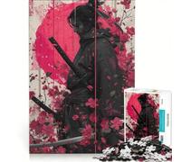 Puzzle per adulti da 1000 pezzi: Guerrieri Samurai tra i ciliegi in fiore gioco per famiglie rilassante e stimolante idea regalo 50x75cm