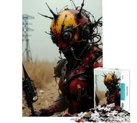 Puzzle per adulti da 1000 pezzi guerriero alieno steampunk in un campo di battaglia gioco interattivo giocattolo avvincente per coltivare la pazienza regalo di Babbo Natale segreto ideale per passare