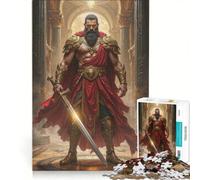 Puzzle per adulti da 1000 pezzi Guerriero con spada in armatura dorata Gioco impossibile Vacanza a casa Passatempo compleanno e Natale 50x75cm