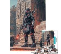 Puzzle per adulti da 1000 pezzi: guerriero futuristico su antiche scalinate Gioco rilassante perfetto per decorare la casa ed è ideale come regalo (dimensioni 50x75cm)