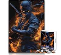 Puzzle per adulti da 1000 pezzi, guerriero ninja infuocato, tranquillo e rilassante, ideale per il tempo libero, taglio preciso, giocattolo artigianale, dimensioni 50x75cm
