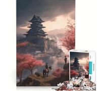 Puzzle per adulti da 1000 pezzi guerriero samurai giapponese giocattolo educativo difficile e stimolante per rafforzare l'amore tra le coppie 38x26cm