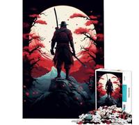 Puzzle per adulti da 1000 pezzi guerriero samurai giapponese gioco educativo giocattolo didattico regalo di Babbo Natale segreto migliora la memoria (dimensioni 38x26cm)