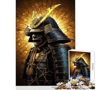 Puzzle per adulti da 1000 pezzi: Guerriero Samurai in Luce Dorata Gioco educativo sfida impegnativa decorazione da parete per rafforzare l'amore tra le coppie (52x38cm)