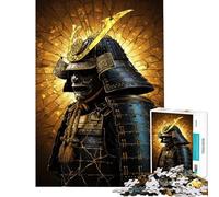 Puzzle per adulti da 1000 pezzi guerriero samurai in una luce dorata puzzle per adulti giochi rilassanti difficile regalo per amici e familiari (dimensioni 50x75cm)