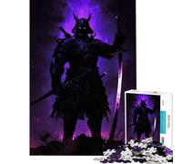 Puzzle per adulti da 1000 pezzi Guerriero Samurai Oscuro con Spada Luminosa Gioco educativo giocattolo didattico regalo di Babbo Natale segreto migliora la memoria (dimensioni 75x50cm)