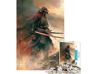 Puzzle per adulti da 1000 pezzi guerriero samurai puzzle giapponese per adulti gioco pratico decorazione perfetta compleanno e Natale (dimensioni 38x52cm)