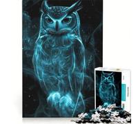 Puzzle per adulti da 1000 pezzi: Gufo blu nel fumo, gioco rompicapo, assemblaggio di figure, ottimo regalo per gli appassionati di videogiochi 38x52cm