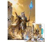 Puzzle per adulti da 1000 pezzi Gufo Cavaliere tra antiche rovine Gioco per famiglie giocattolo avvincente per coltivare la pazienza donne uomini e famiglie (dimensioni 38x52cm)