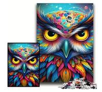 Puzzle per adulti da 1000 pezzi, gufo colorato, puzzle in legno, dimensioni 50x75cm, gioco di sfida mentale per adolescenti e interazione familiare