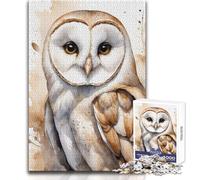 Puzzle per adulti da 1000 pezzi, gufo di palude, dipinto ad acquerello, gioco di sfida unico, decorazione artistica per la casa, regalo per compleanni, dimensioni 38x52cm