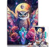 Puzzle per adulti da 1000 pezzi, gufo e angelo, gioco stimolante e gioco per famiglie, per la decorazione della casa per bambini dai 14 anni in su, 38x26cm