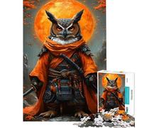 Puzzle per adulti da 1000 pezzi: gufo guerriero samurai con spade Gioco rilassante di analisi e logica compleanno e Natale (dimensioni 38x26cm)