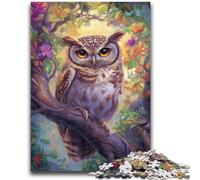 Puzzle per adulti da 1000 pezzi, gufo in piedi su un albero Puzzle per adulti, giochi divertenti per famiglie, ideale come regalo per tutta la famiglia (26x38cm)