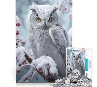 Puzzle per adulti da 1000 pezzi: Gufo mistico nella serenata innevata decorazione da parete divertimento per tutta la famiglia ideale come regalo per tutta la famiglia 38x52cm