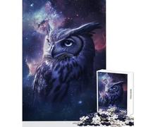 Puzzle per adulti da 1000 pezzi "Gufo nel cosmo" - Gioco interattivo per tutta la famiglia decorazione per la casa regalo per amici e parenti (50x75cm)