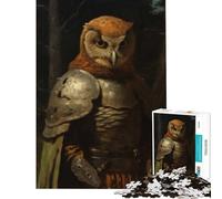 Puzzle per adulti da 1000 pezzi Gufo Nero Cavaliere Puzzle da 1000 pezzi antistress divertente e spiritoso regalo per amici e familiari (38x52cm)