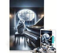 Puzzle per adulti da 1000 pezzi: Gufo pianista, giochi rilassanti, difficoltà elevata, lista dei desideri con Babbo Natale 50x75cm