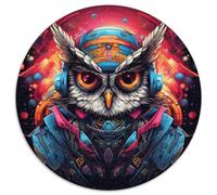 Puzzle per adulti da 1000 pezzi, gufo psichedelico, puzzle impegnativi che sviluppano la coordinazione occhio-mano, perfetti come regali di compleanno (67,5x67,5 cm)