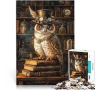 Puzzle per adulti da 1000 pezzi “Gufo saggio” Fatto di legno,Adatto a partire dai 14 anni Gioco di decorazione della casa Regalo di opere d'arte。misurare:50x75cm/19.68x29.52pollice