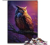Puzzle per adulti da 1000 pezzi, gufo sull'albero, giocattolo educativo intellettuale decomprimente, regalo di compleanno, regali (dimensioni 50x75cm)