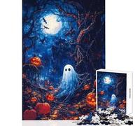 Puzzle per adulti da 1000 pezzi Halloween Fantasma nella foresta Gioco impossibile Regalo di compleanno Decorazione per la casa Giocattolo che aiuta ad allenare il cervello (38x52cm)