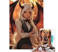 Puzzle per adulti da 1000 pezzi Halloween Succube Barista anime con ali e corna stile anime giapponese gioco educativo sfida giocattolo giochi rilassanti attività per famiglie regalo di compleanno