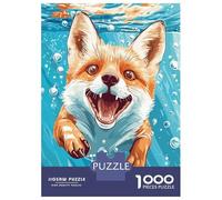 Puzzle Per Adulti Da 1000 Pezzi Happy Fox Swimming Underwater Illustration Puzzle Per Adolescenti Gioco Pratico Decorazione Per La Casa Regali Di Natale E Compleanno 52x38cm/1000pcs