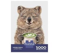 Puzzle Per Adulti Da 1000 Pezzi Happy Quokka with Matcha Latte Puzzle Per Adolescenti Giocattoli Fai Da Te Un'opera D'arte Offerta Come Regalo Per Tutta La Famiglia 38x26cm/1000pcs