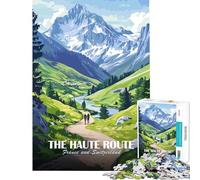 Puzzle per adulti da 1000 pezzi Haute Route Francia e Svizzera Giochi divertenti e coinvolgenti per coltivare la pazienza Ottimo regalo per gli amanti dei giochi Assemblaggio del disegno (50x75cm)
