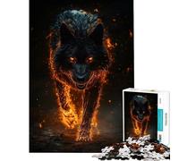 Puzzle per adulti da 1000 pezzi Hellfire Black Alpha Wolf Giocattolo educativo per l'apprendimento Gioco educativo per divertimento in famiglia Regalo divertente (Dimensioni 75x50cm)
