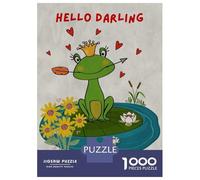 Puzzle Per Adulti Da 1000 Pezzi Hello Darling Frog Princess Illustration Puzzle Giochi Rilassanti Decorazione Murale Difficile E Stimolante 52x38cm/1000pcs