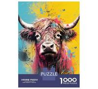 Puzzle Per Adulti Da 1000 Pezzi Highlander Cow Pop Art Puzzle Per Adulti Gioco Pratico Decorazione Da Parete Per Compleanno, Natale 38x26cm/1000pcs