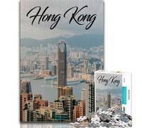 Puzzle per adulti da 1000 pezzi, Hong Kong, ammazza il tempo durante le vacanze, rafforza l'amore tra coppie dai 14 anni in su, 38x26cm