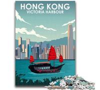 Puzzle per adulti da 1000 pezzi Hong Kong Victoria Harbour per gioco educativo sfida giocattolo ideale come regalo per tutta la famiglia (dimensioni 50x70cm)